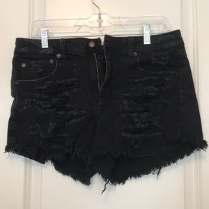 American Eagle Black Denim Shorts